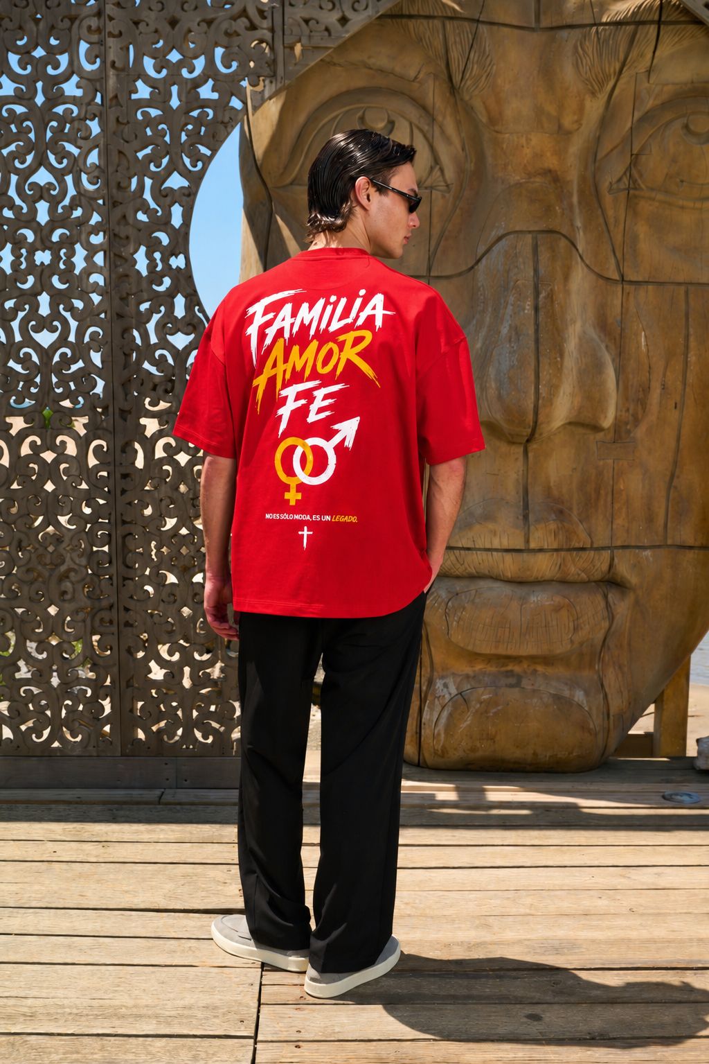 T-shirt oversize "The gamily Bound" - Rossa