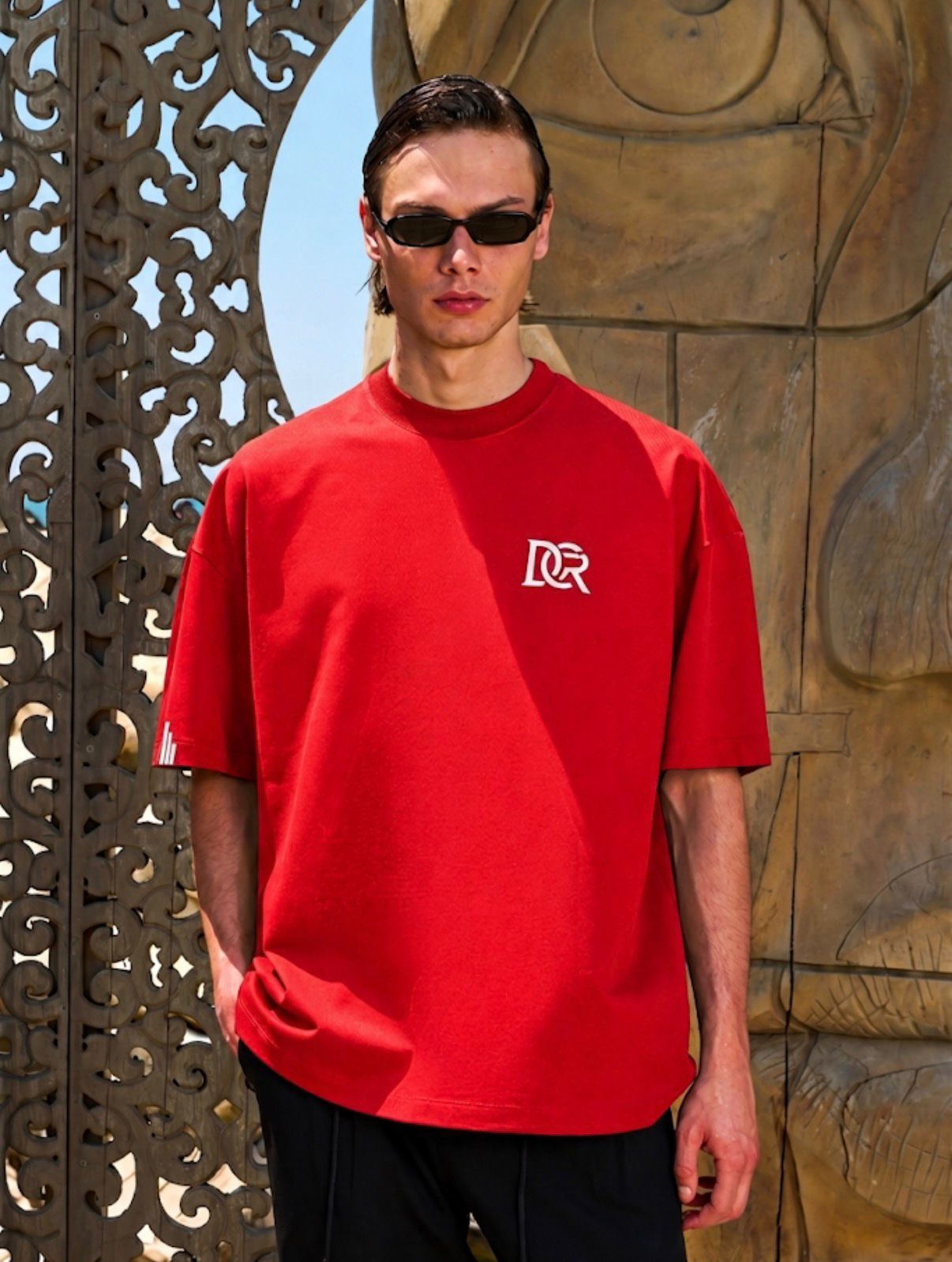T-shirt oversize "The gamily Bound" - Rossa